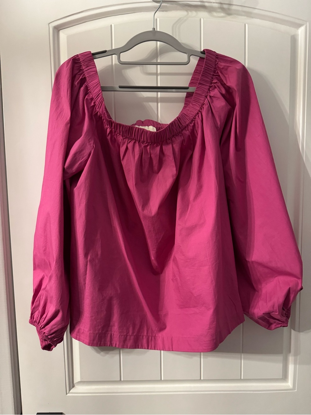 Anthropologie Fuchsia Off-Shoulder Peasant Top